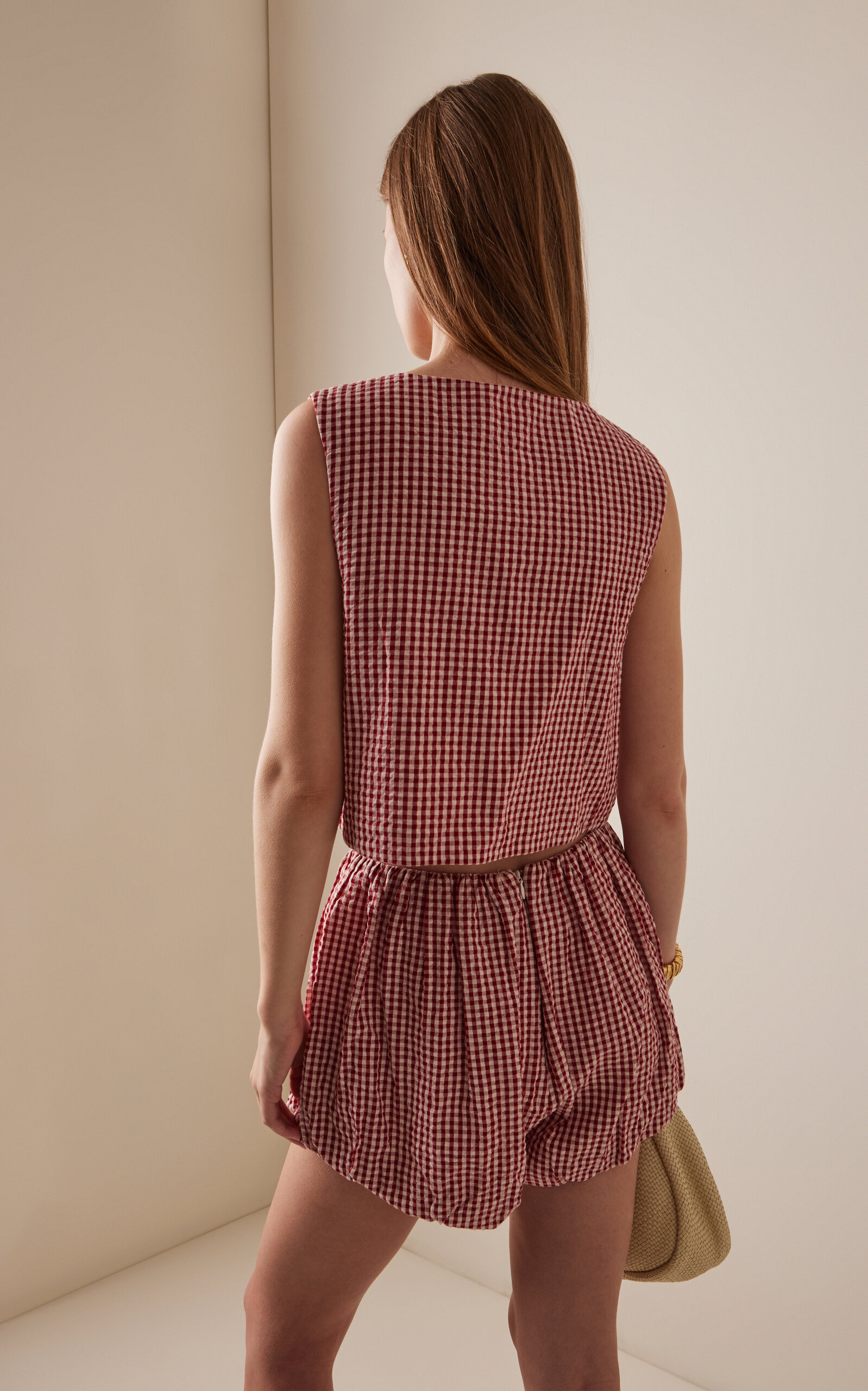 Rio Cropped Cotton Vest red - 4
