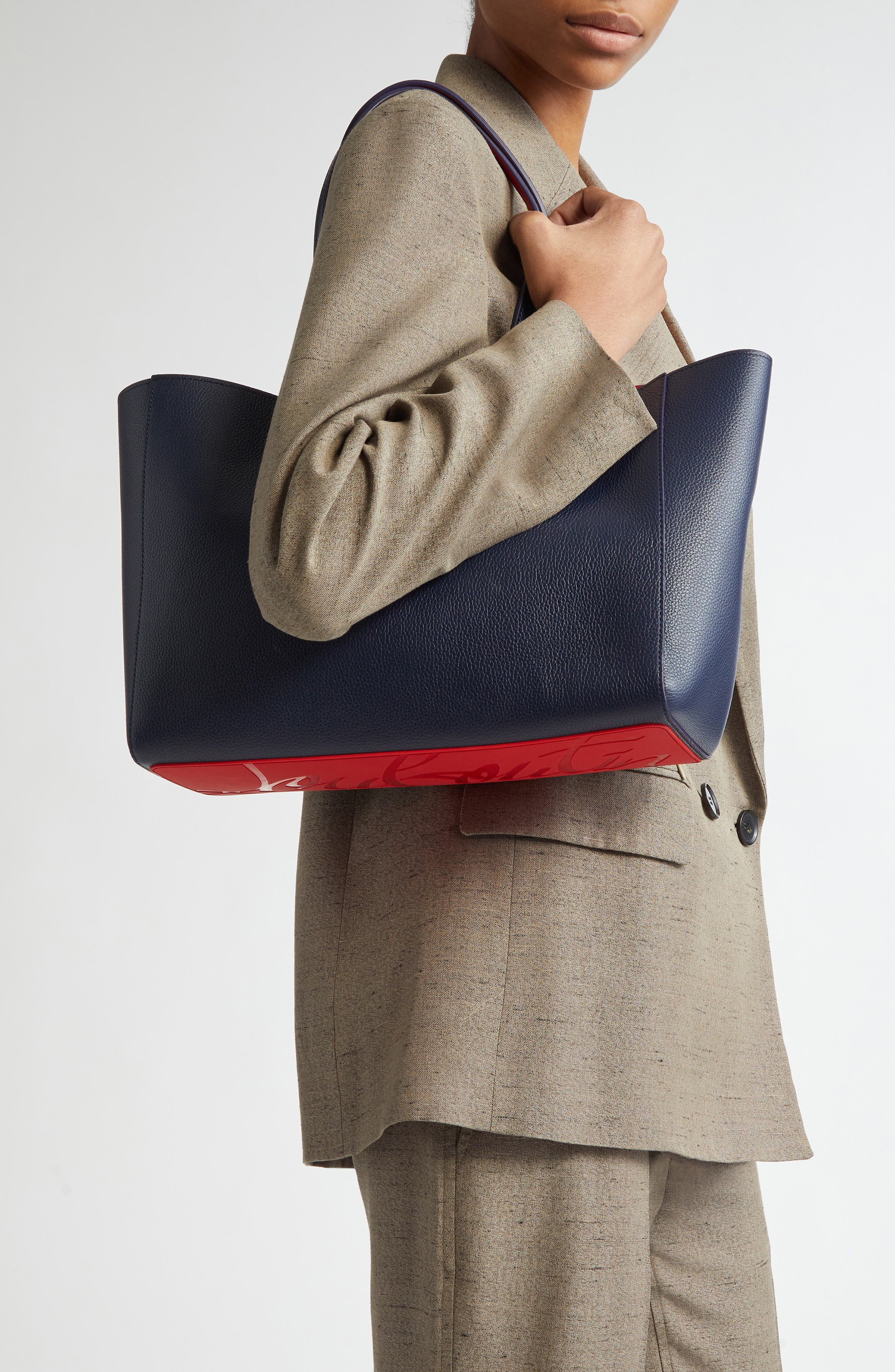 Christian Louboutin Small Cabata Soft Leather Tote in Zaffiro/Silver at Nordstrom - 2