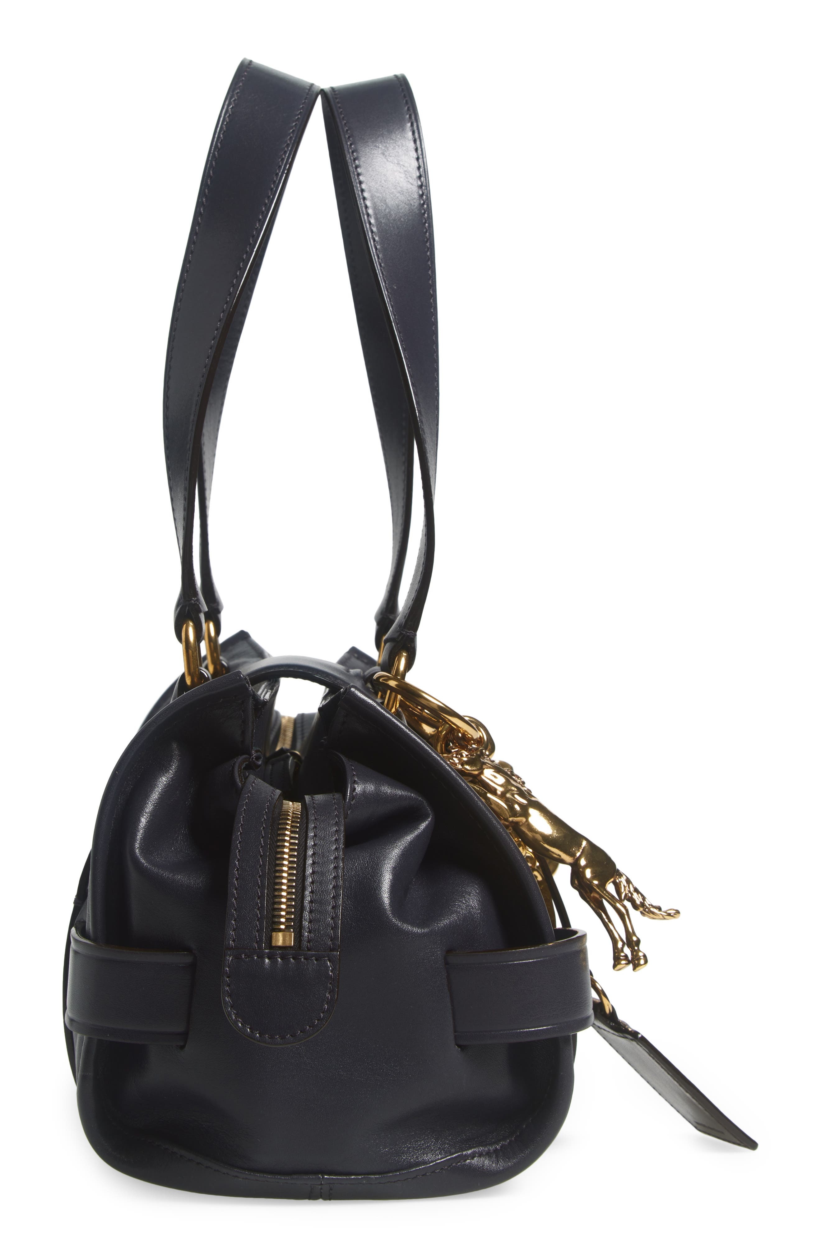 Chloé Small Kerala Leather Handbag in 44C Black Navy at Nordstrom - 5