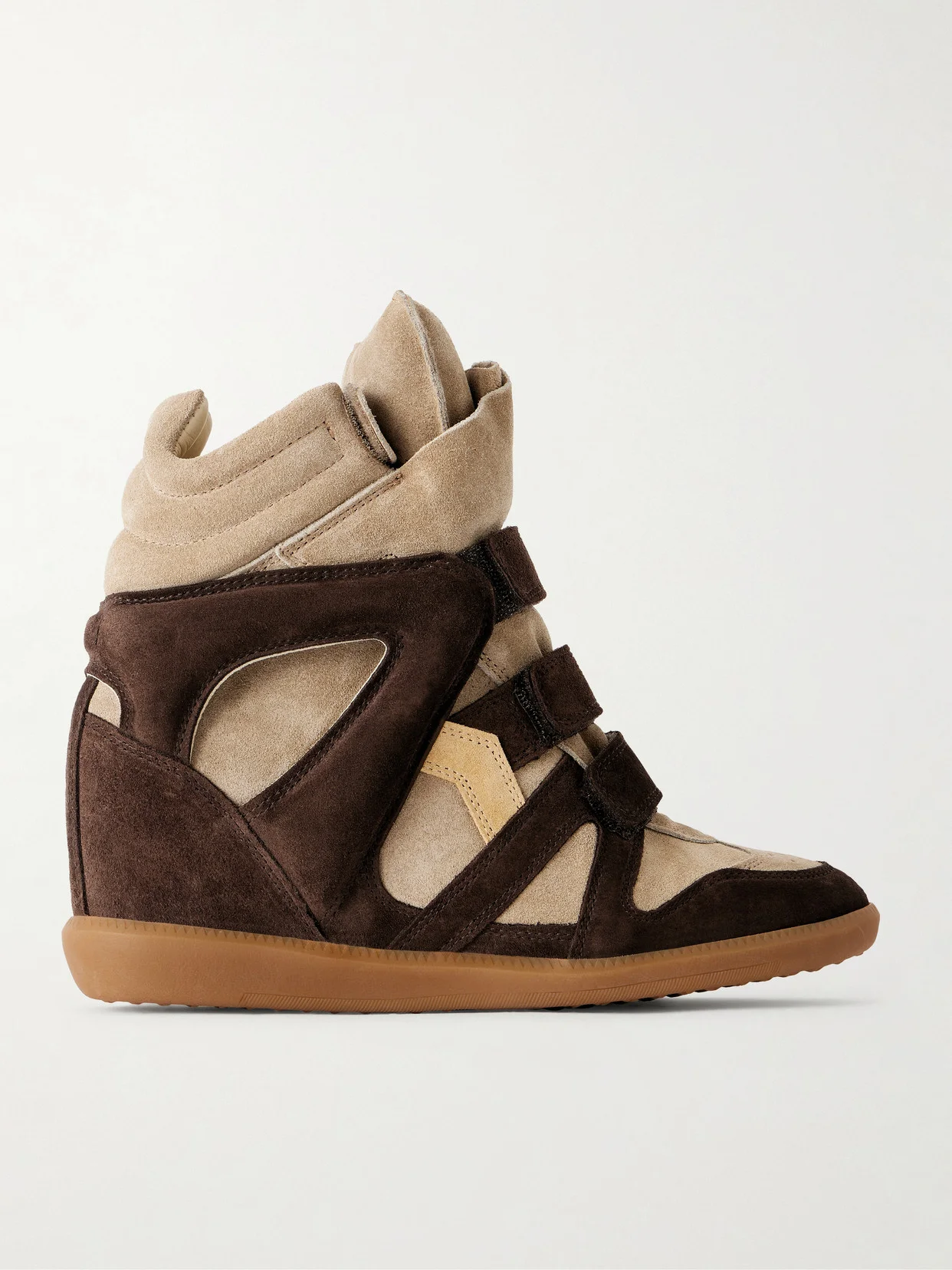 Bekett Leather-trimmed Suede High-top Wedge Sneakers - 1