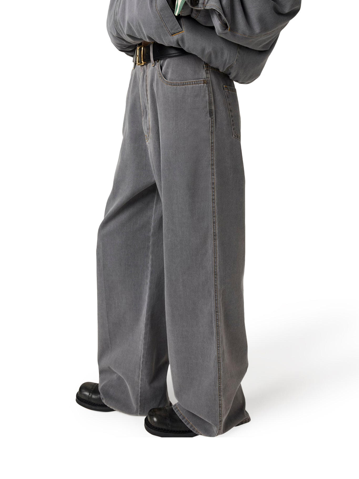 CHAMBRAY DENIM TROUSERS - 4