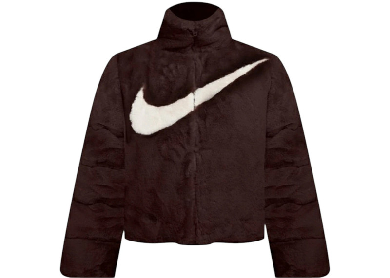 Nike Sportswear Essentials Oversized Faux Fur Puffer Jacket Light Orewood Brown 1