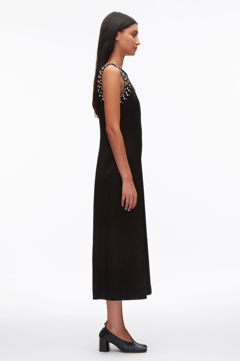 Studded Satin Sleeveless Midi Dress 3