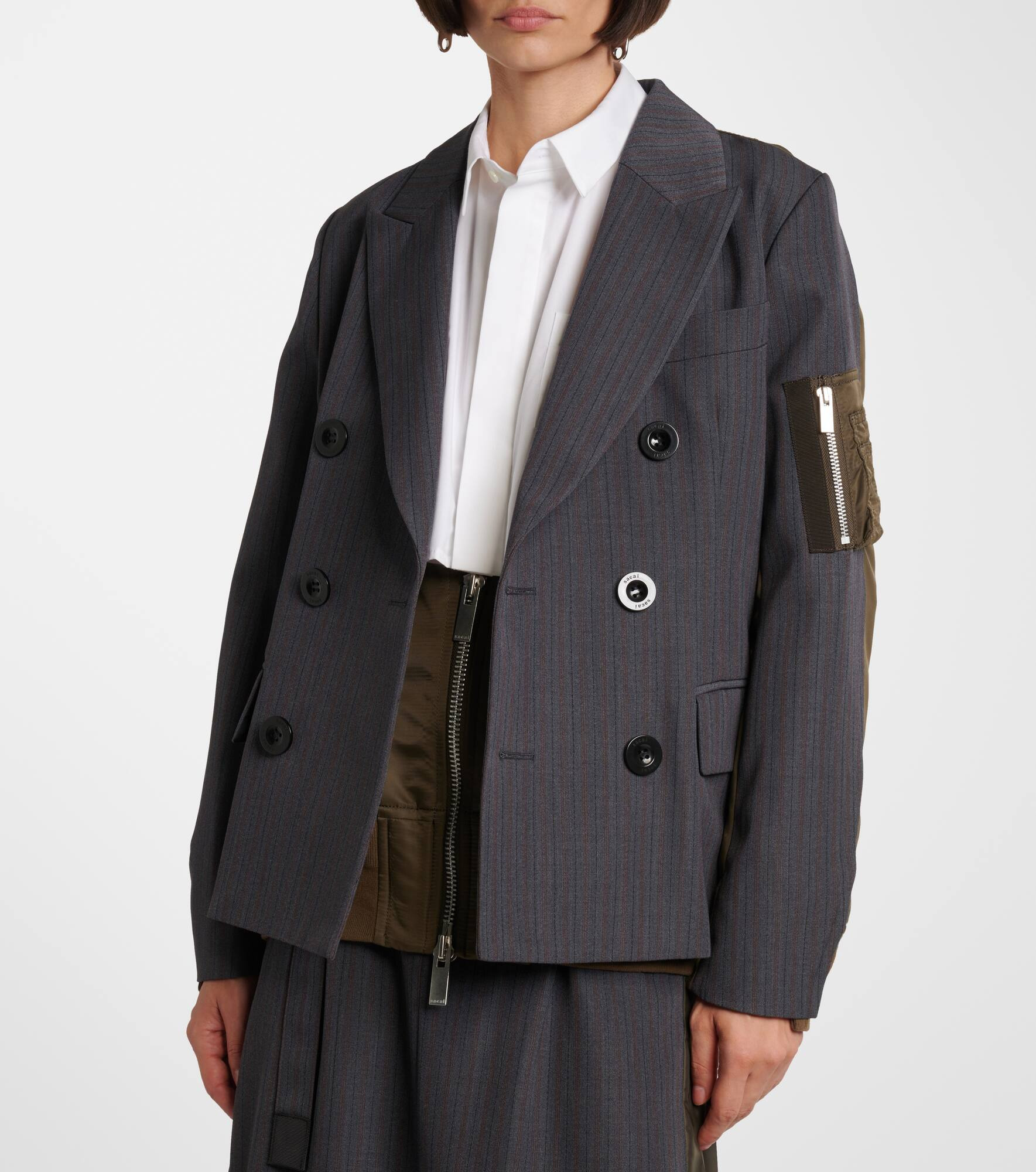 Paneled double-breasted jacket - 6
