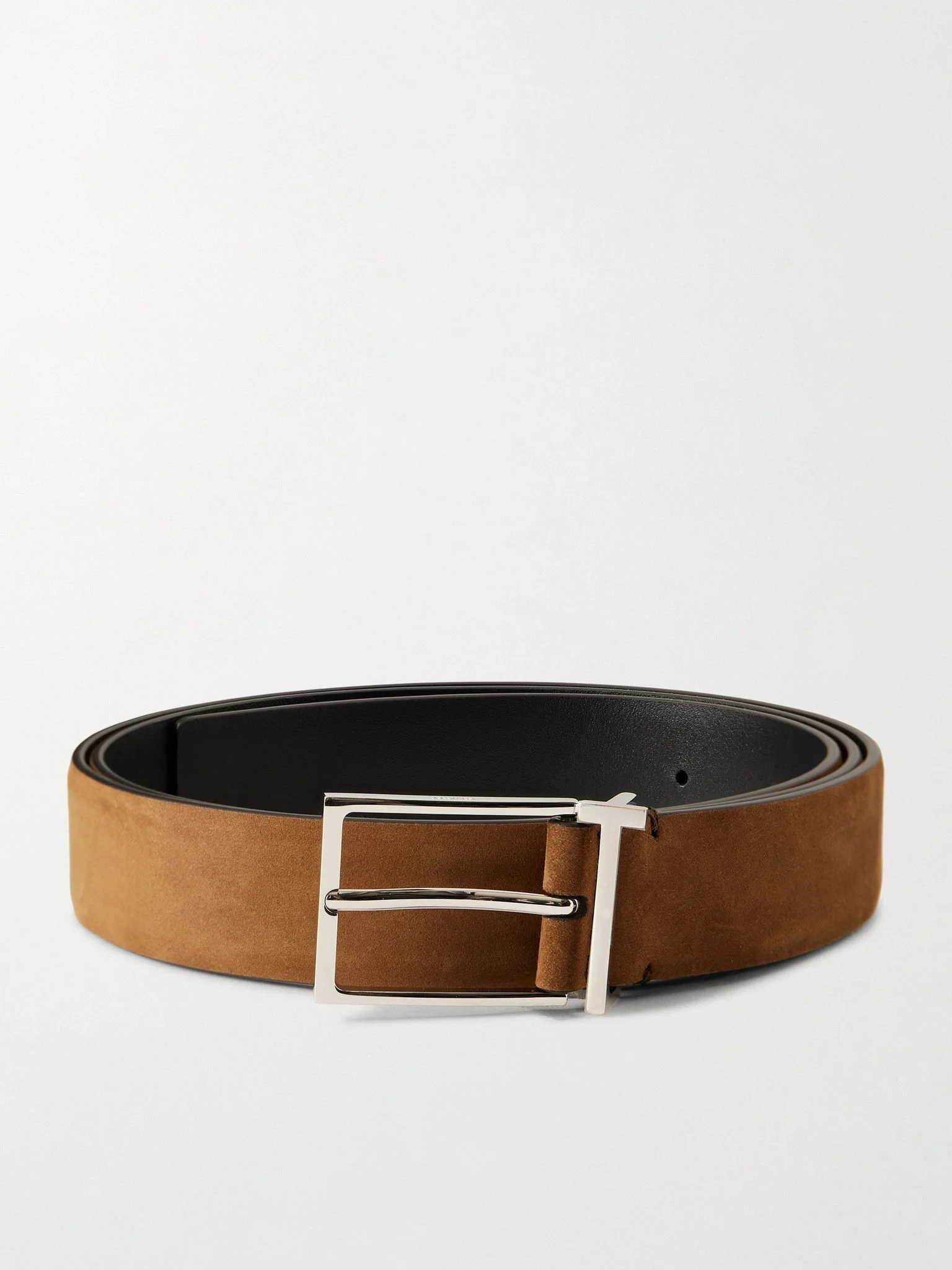 2.8cm Nubuck Belt Brown - 1