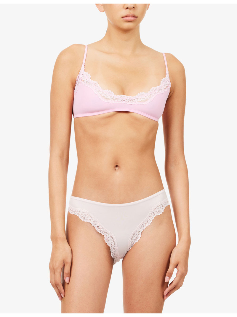 SKIMS Fits Everybody Lace-Trim Pack of Four Tanga Briefs outlook