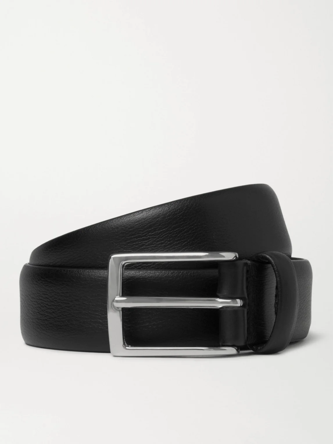 3cm Black Leather Belt - 1
