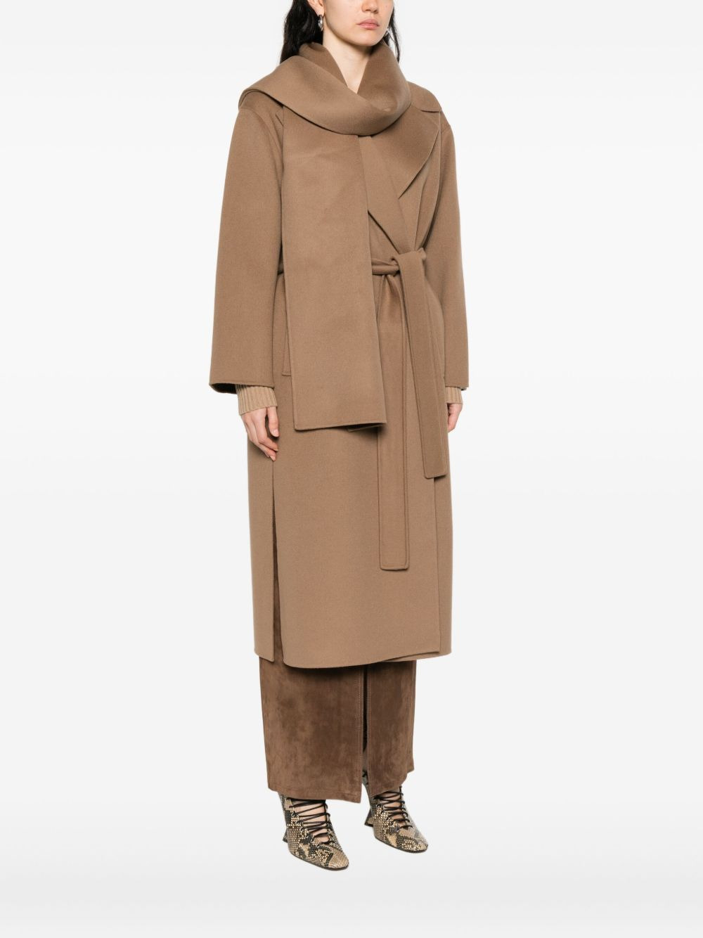 waist-belt wrap coat - 3