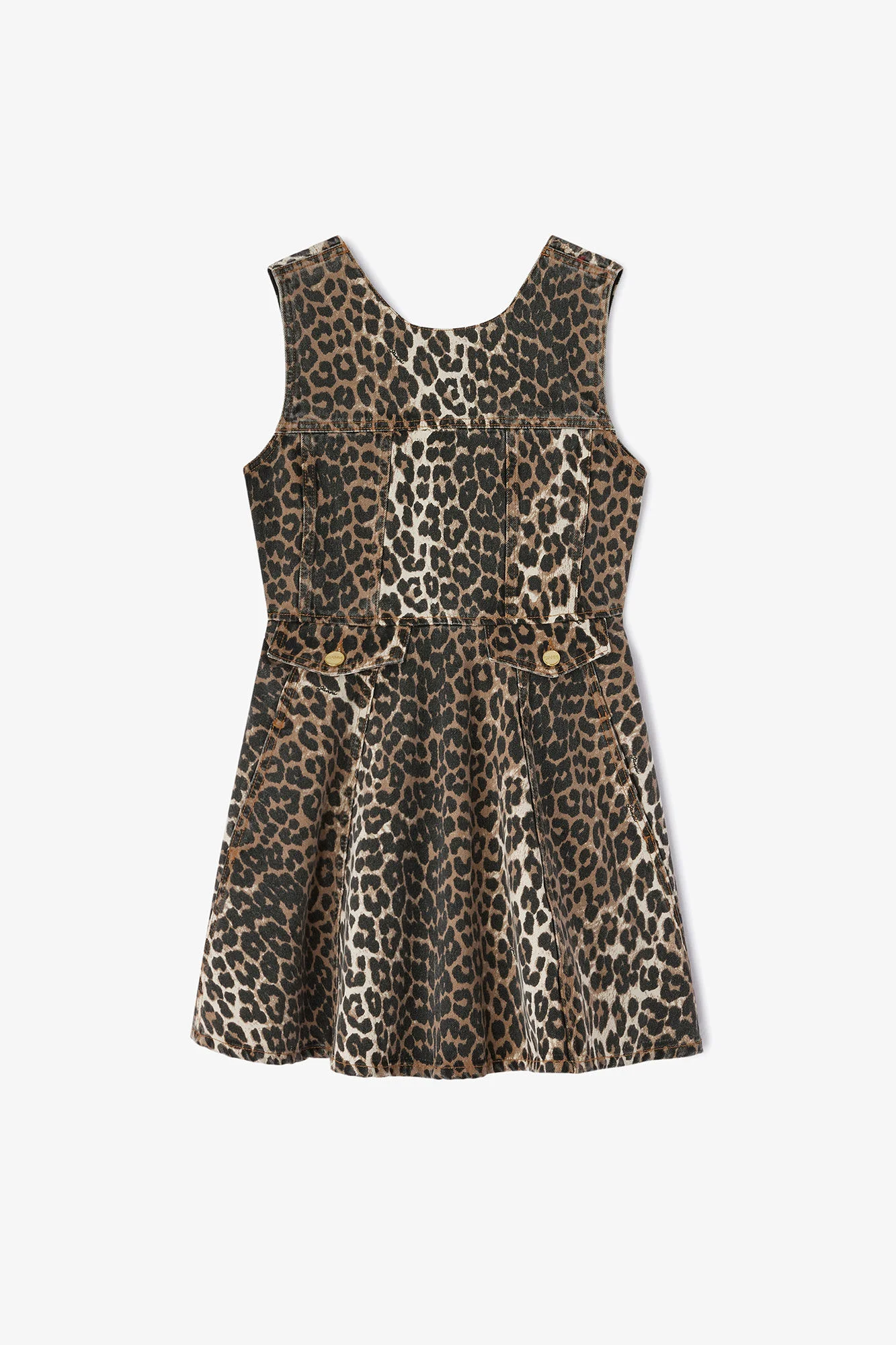LEOPARD DENIM MINI DRESS - 1