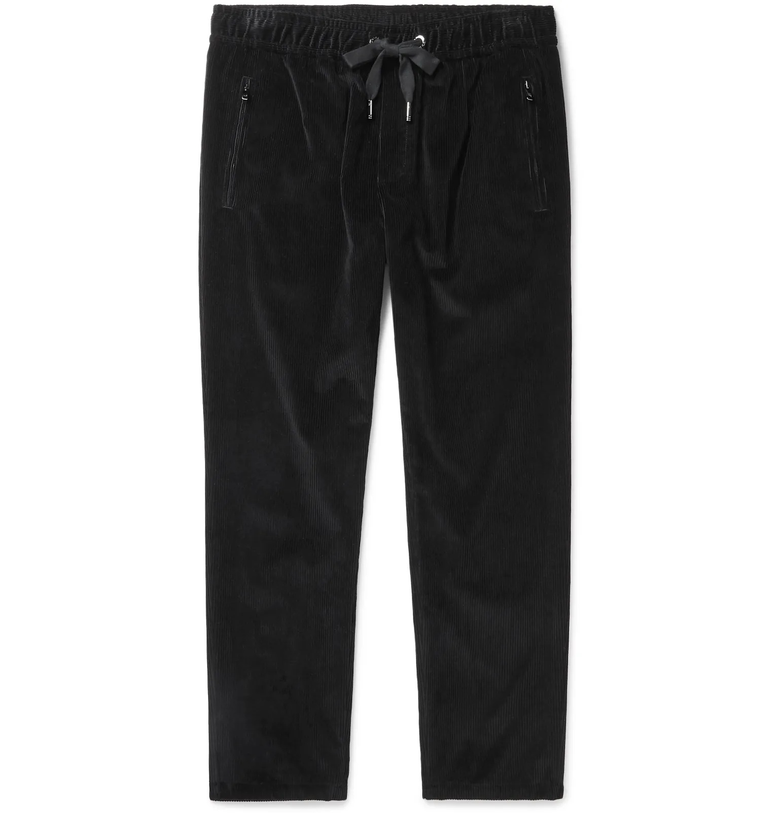 Tapered Cotton-Corduroy Drawstring Trousers - 1