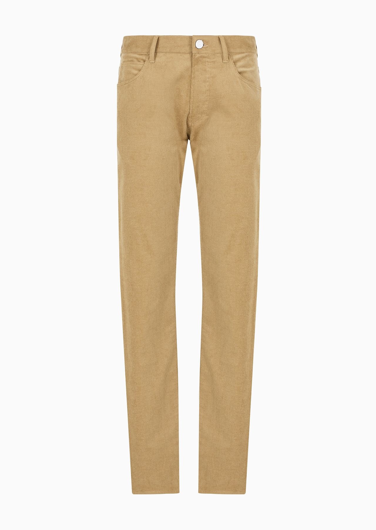 Regular-fit, five-pocket trousers in ribbed cotton and cashmere - 1