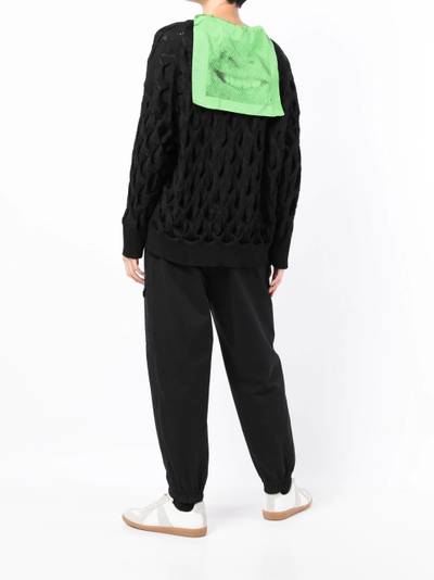 NAMACHEKO cape-detail open-knit jumper outlook