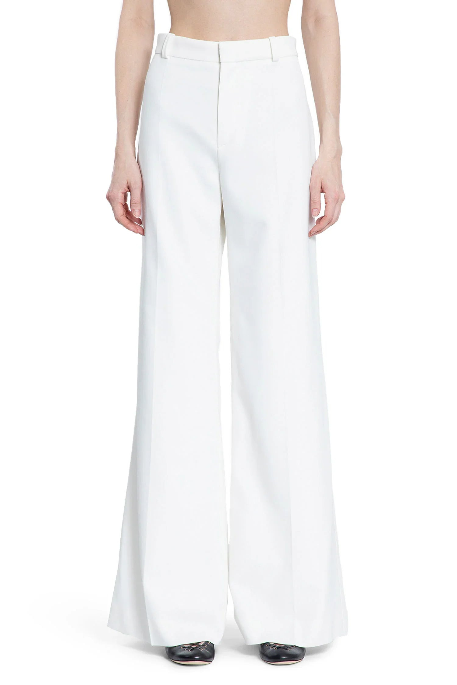 Flared-Trousers-In-Grain-De-Poudre - 2