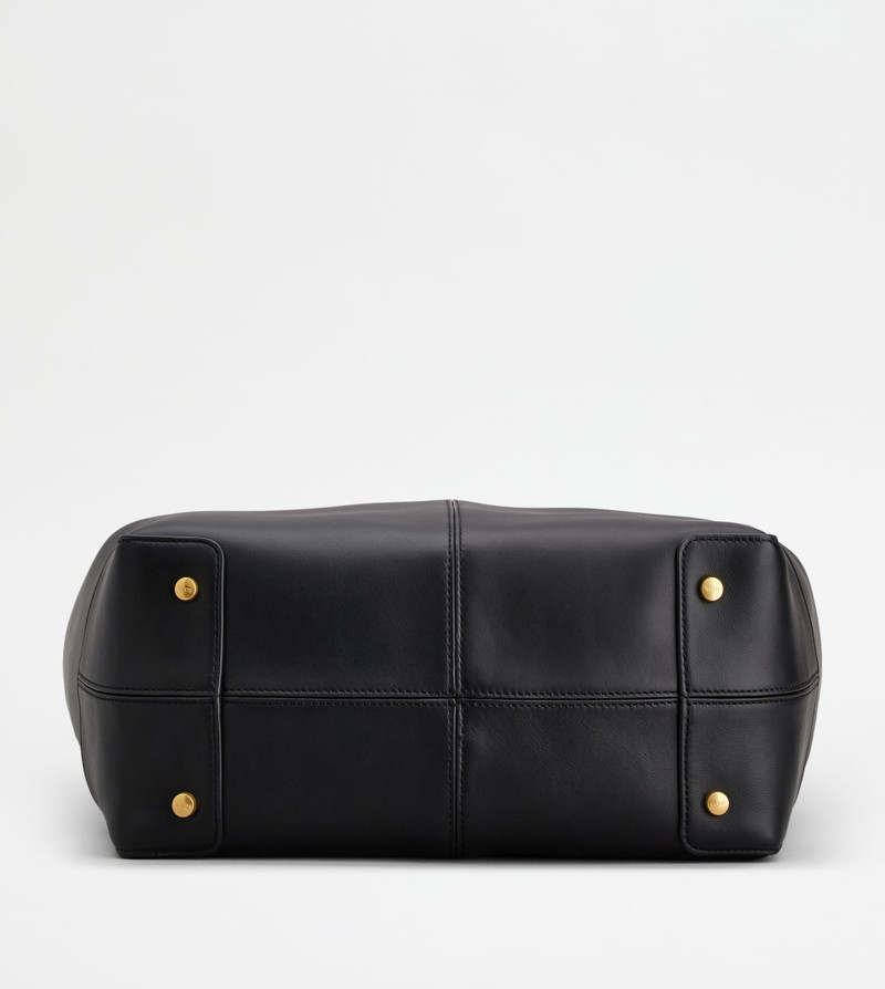 TOD'S DI BAG FOLIO SHOULDER BAG IN LEATHER LARGE - BLACK 4