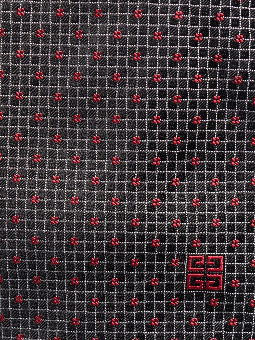 4G embroidered silk tie - 2