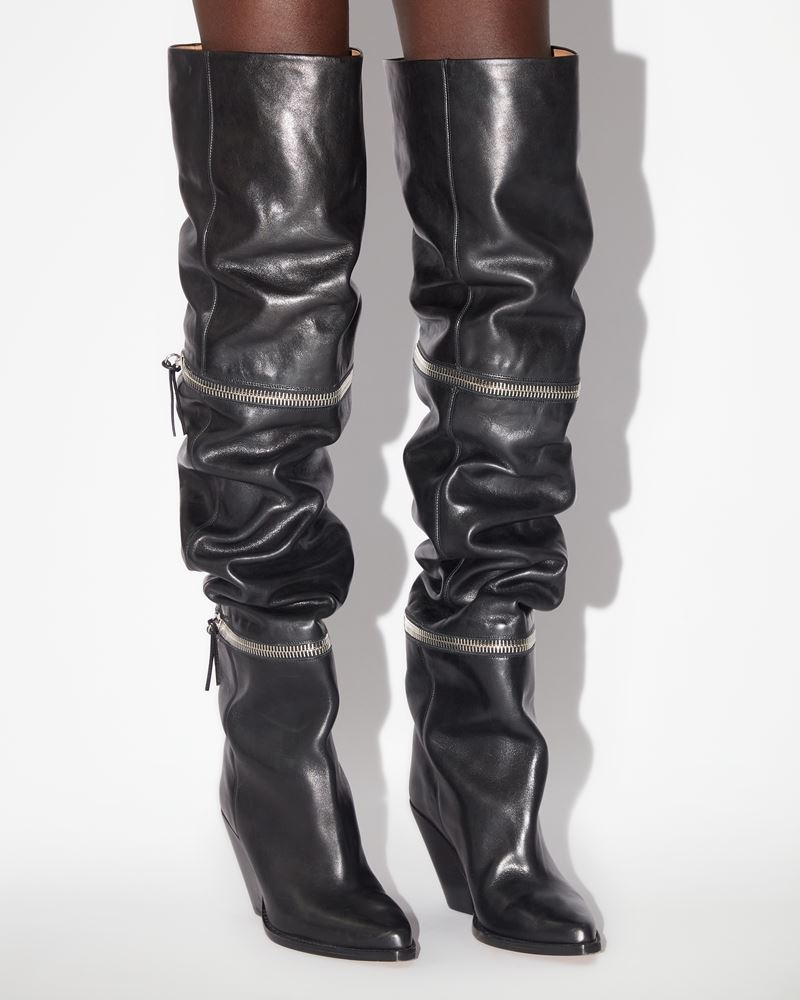 LELODIE LEATHER THIGH-HIGH BOOTS - 2