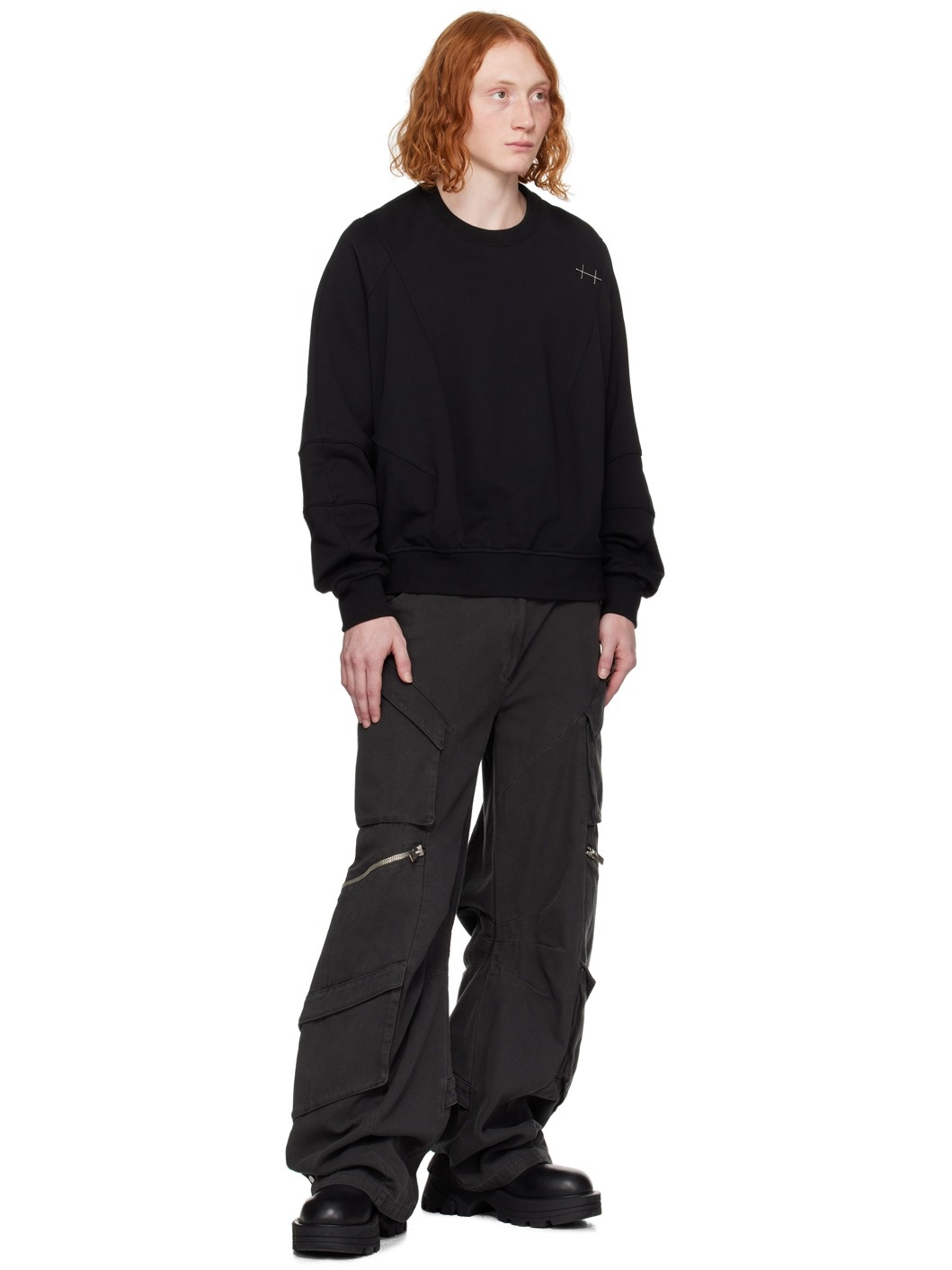 HELIOT EMIL™ Black Calyx Cargo Pants - W-10-149-BLACK | REVERSIBLE