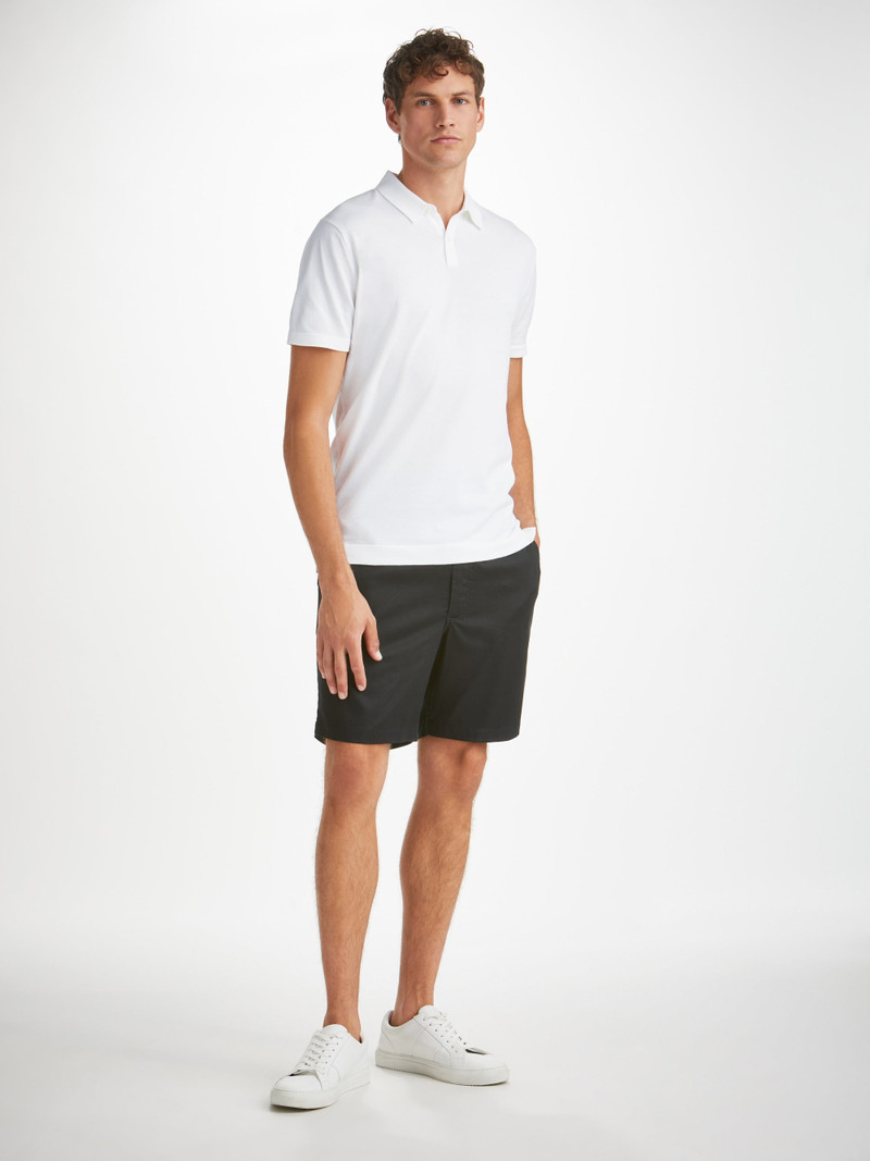 Derek Rose Men's Polo Shirt Jacob Sea Island Cotton White outlook