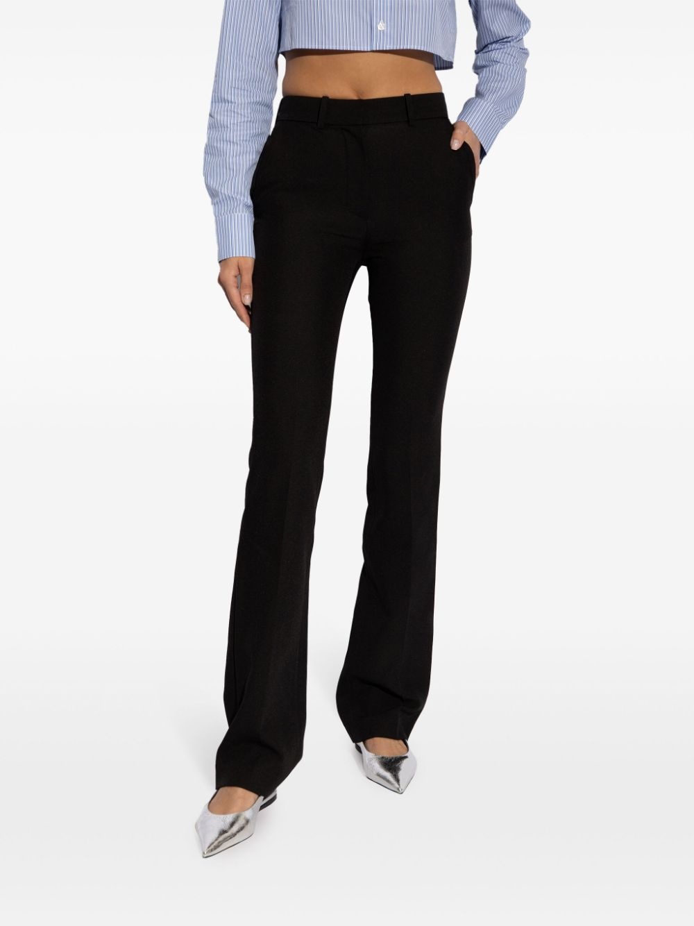high-waisted straight-leg trousers - 3