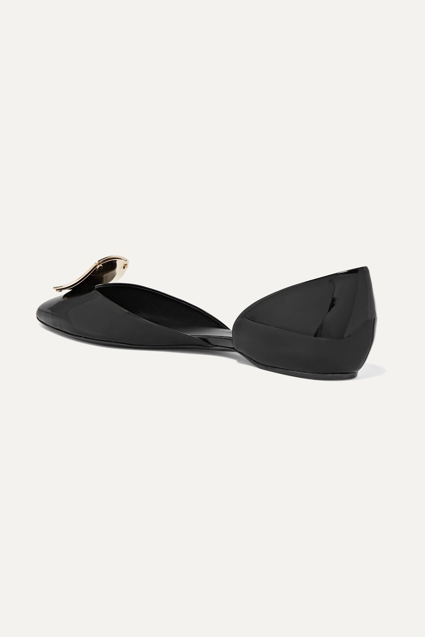 Dorsay patent-leather point-toe flats - 4