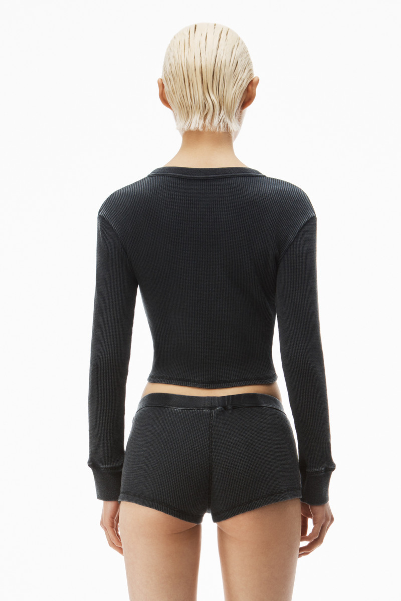 cardigan in waffle-knit cotton stretch 5