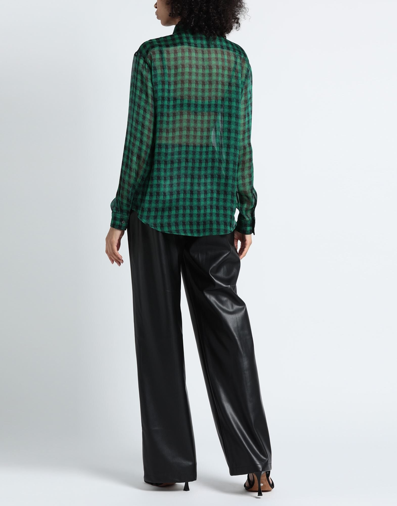 Green Women's Checked Shirt - 3