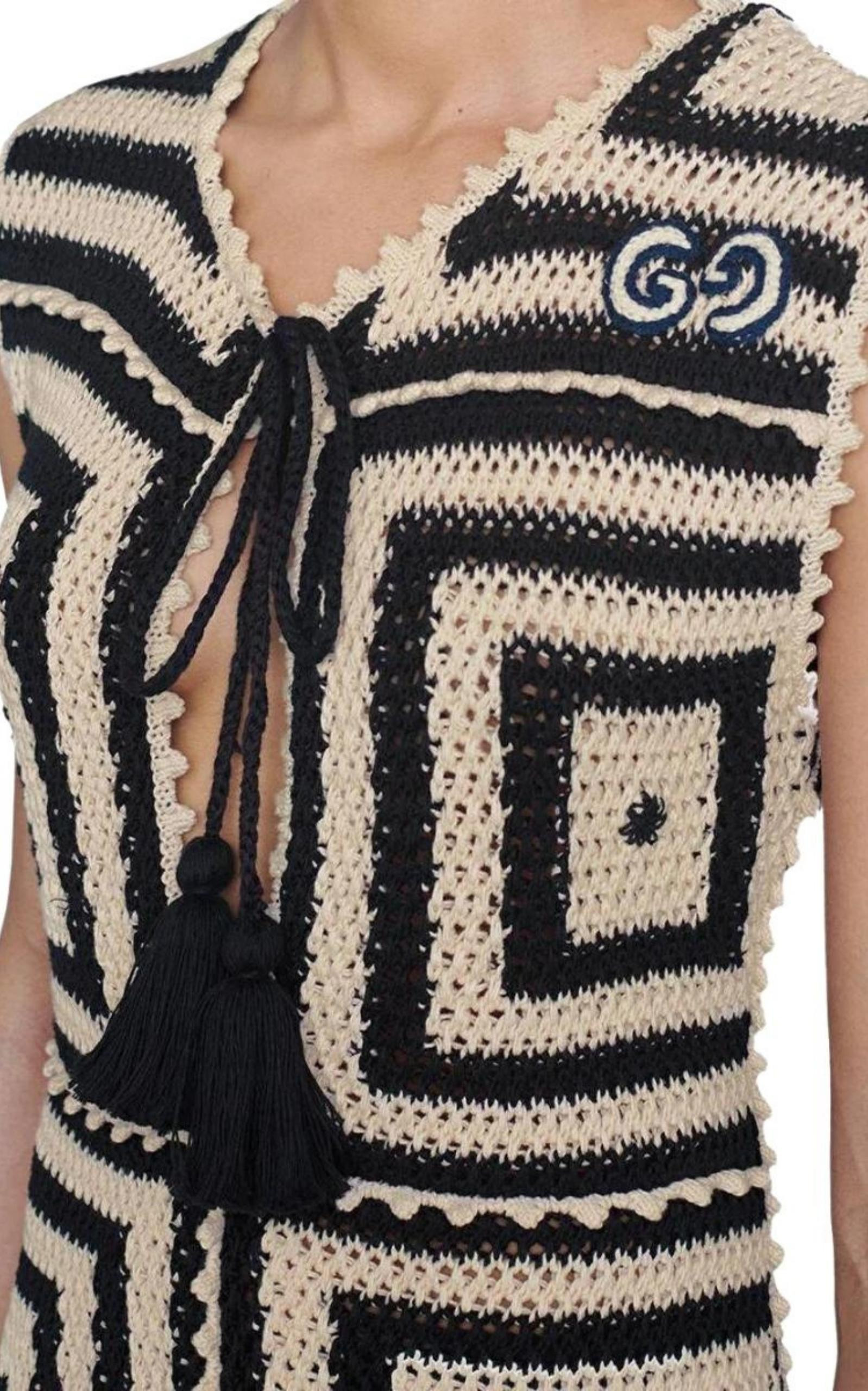 Crochet-knit Cotton Short Dress - 4