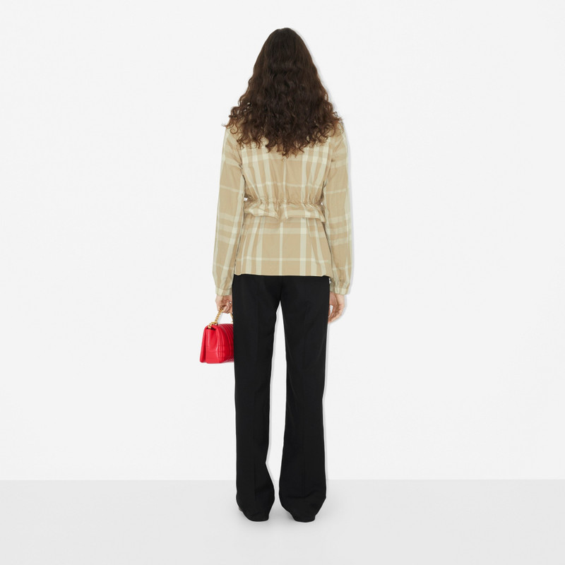 Check Nylon Funnel Neck Jacket 4