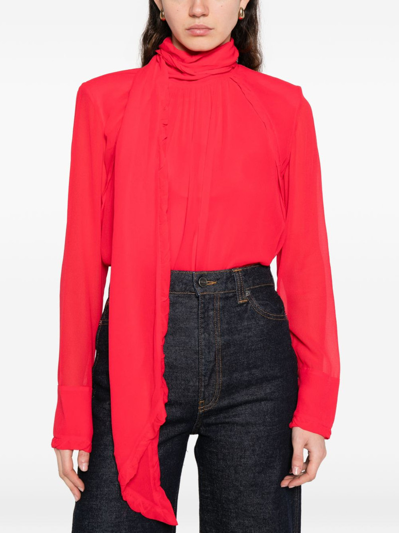 ruffled high-neck blouse 5