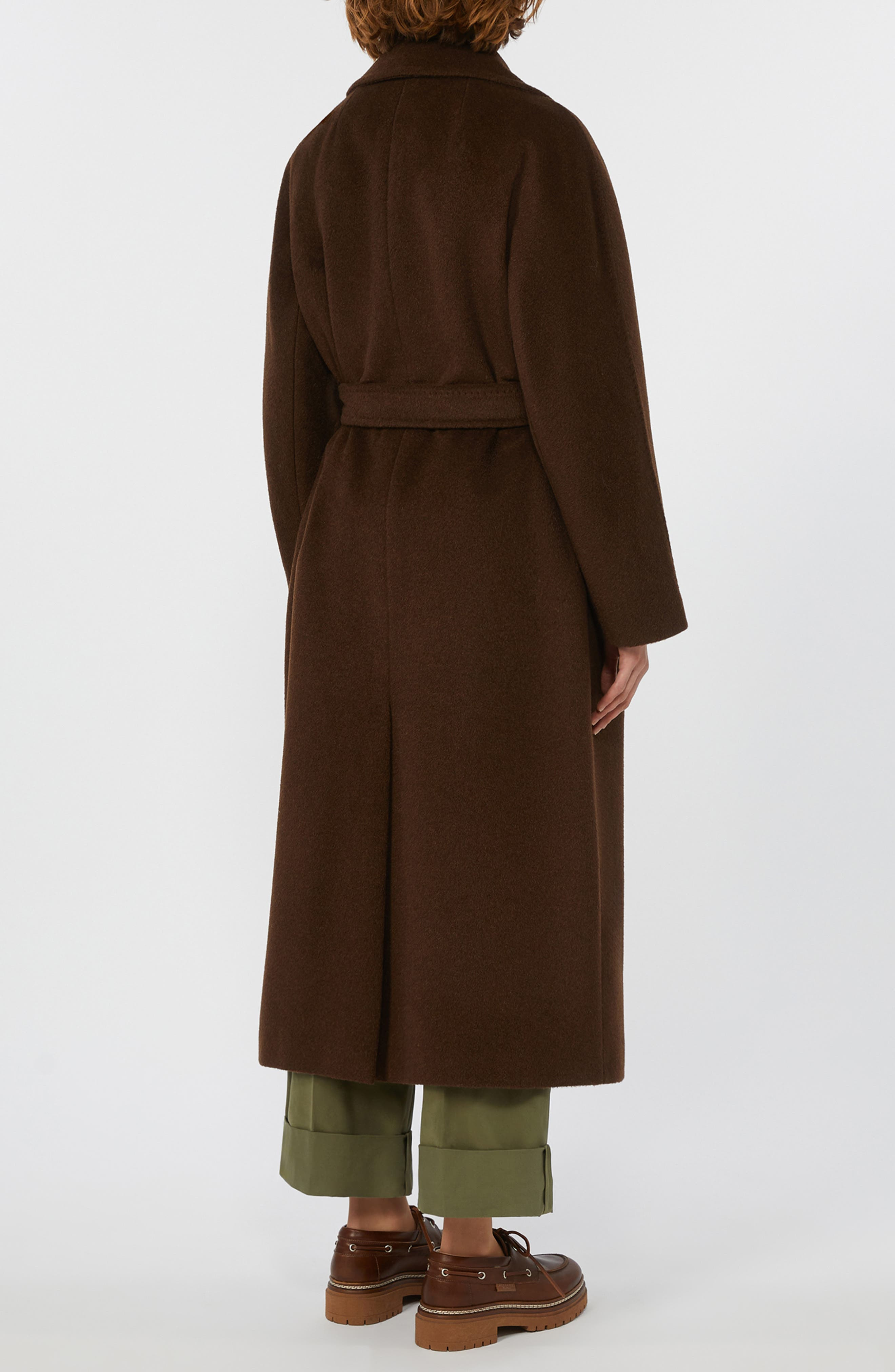 Weekend Max Mara Tempera Wool & Alpaca Blend Wrap Coat in Chocolate at Nordstrom - 2