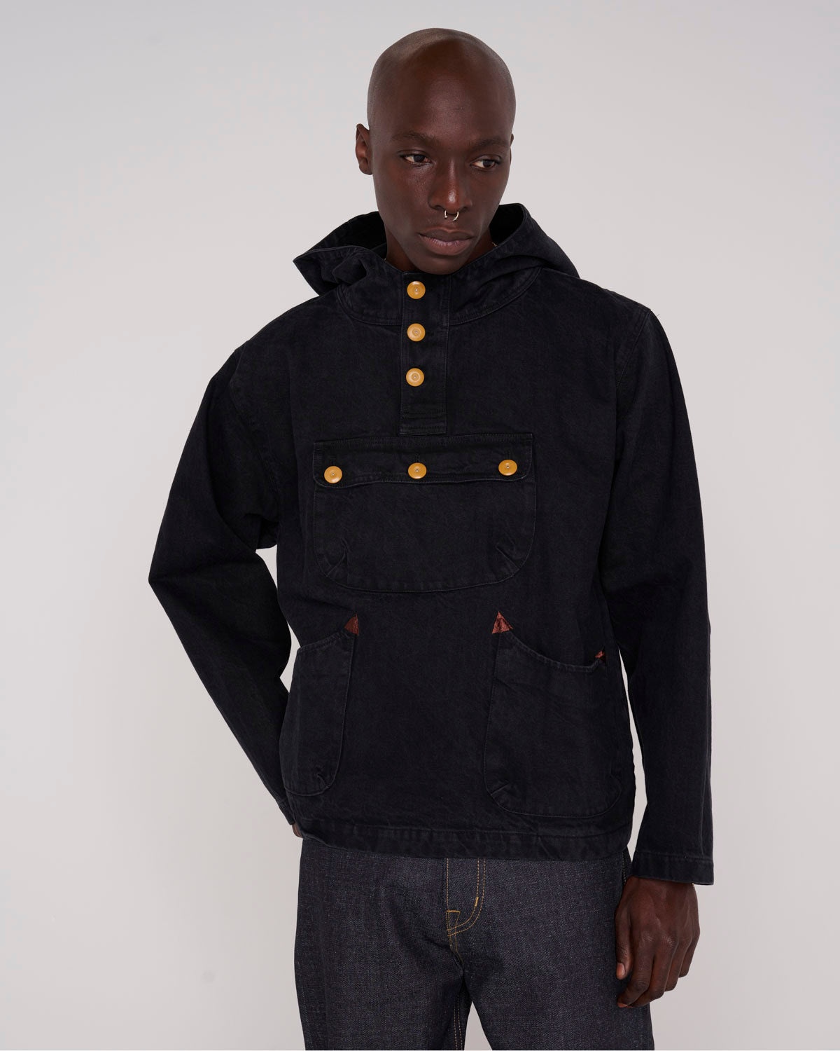 Denim Smock - Black - 4