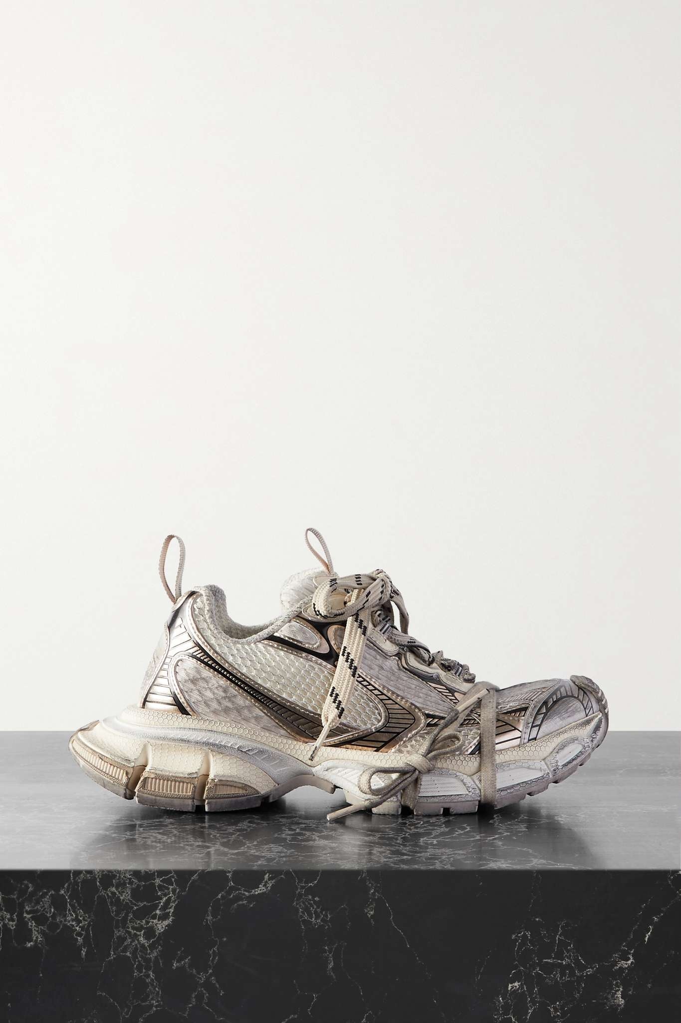 BALENCIAGA 3XL mesh and rubber sneakers | netaporter