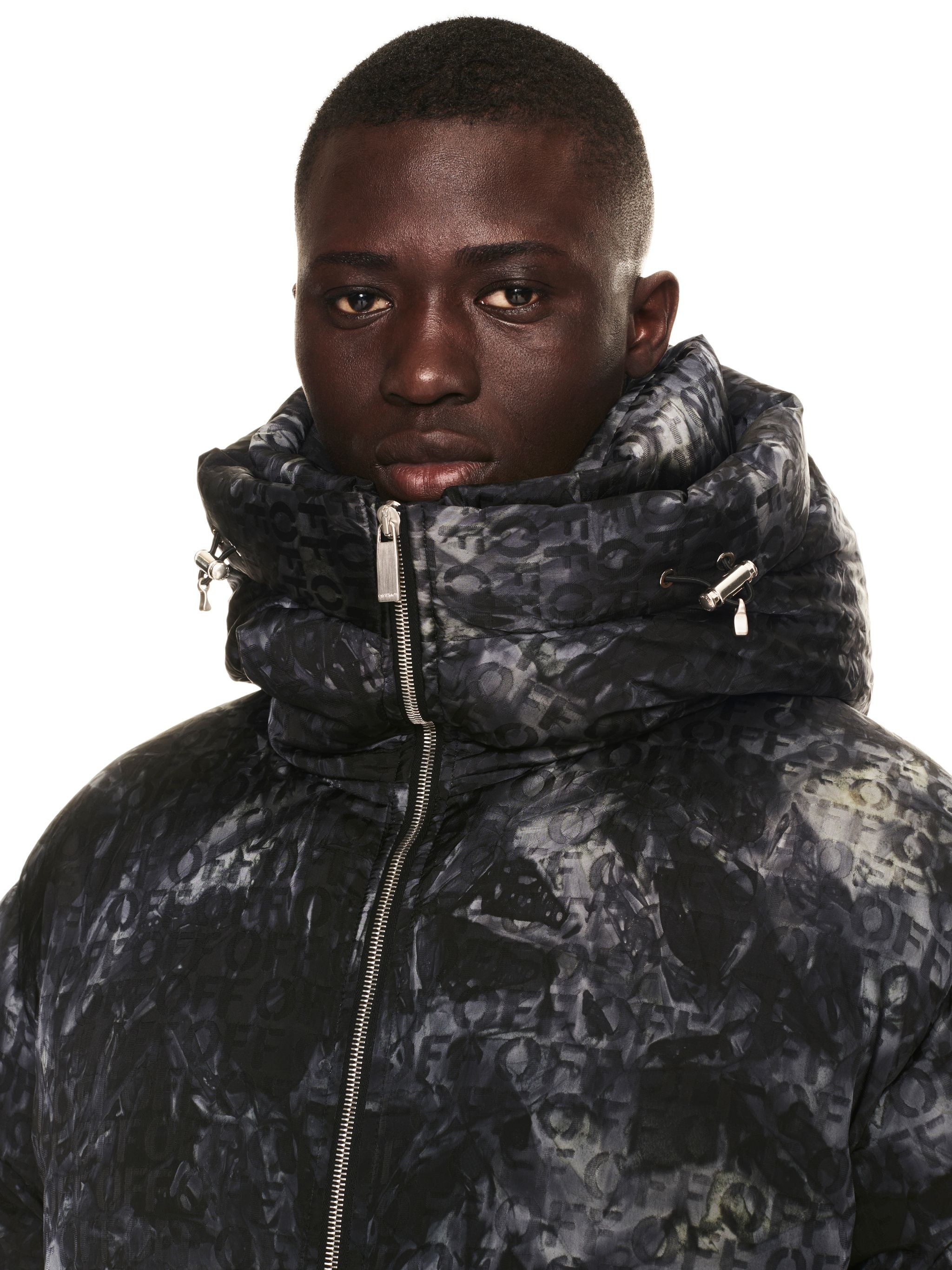 Off Ao Jacq Zip Down Puffer Black No Col - 5
