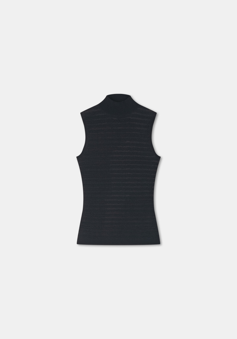 MARIBEL Semi-sheer sleeveless turtleneck 1