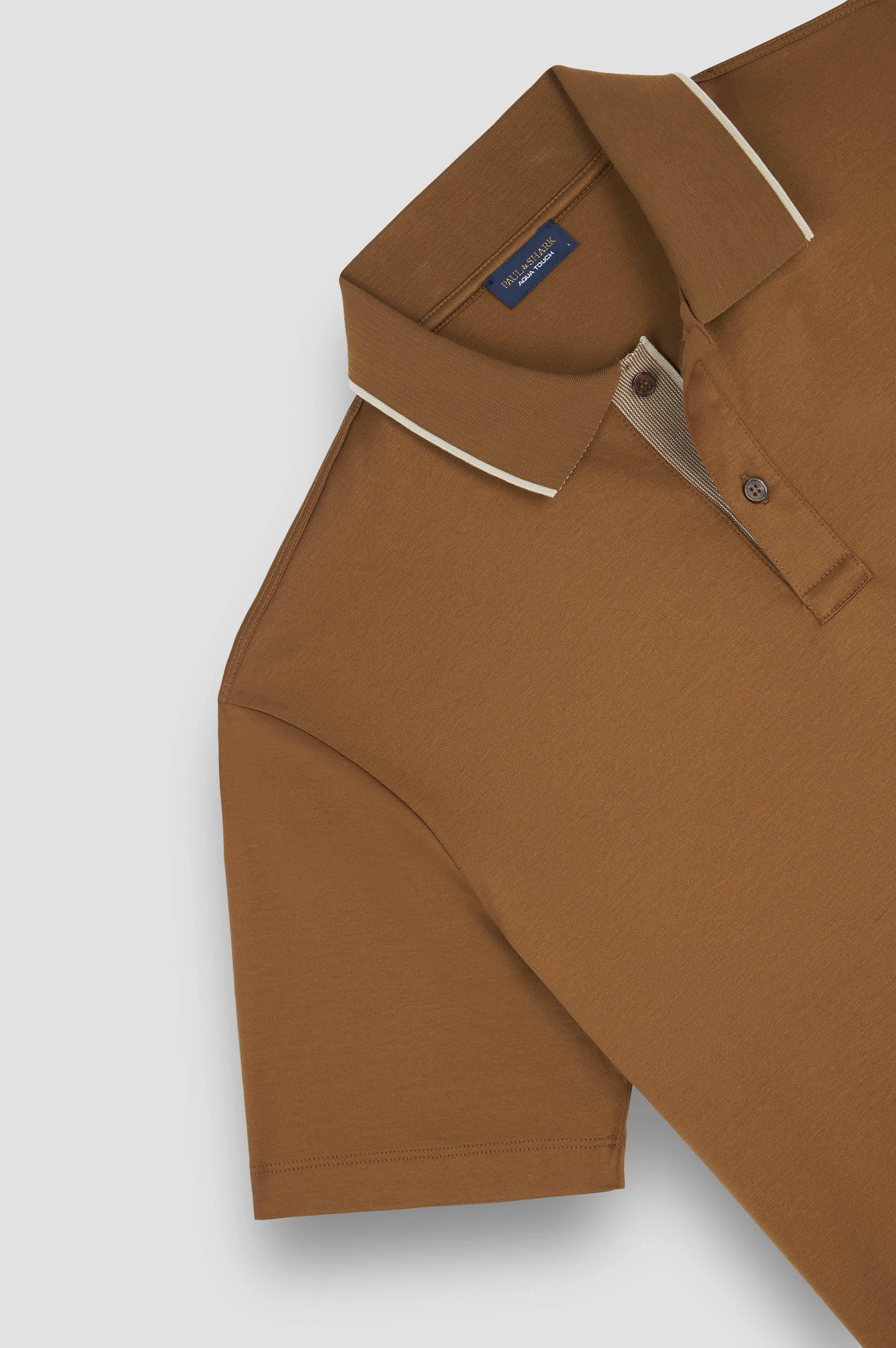 AQUA TOUCH COTTON POLO SHIRT WITH MICRO PATTERN DETAIL ON THE COLLAR - 5
