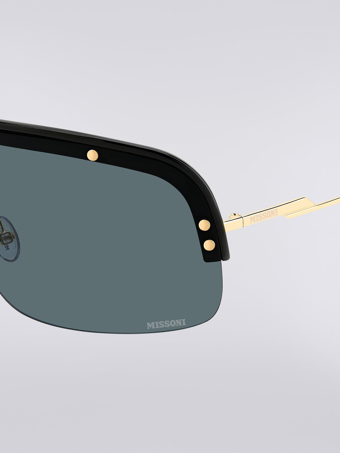 Mask sunglasses with metal temples and acetate tips - 4