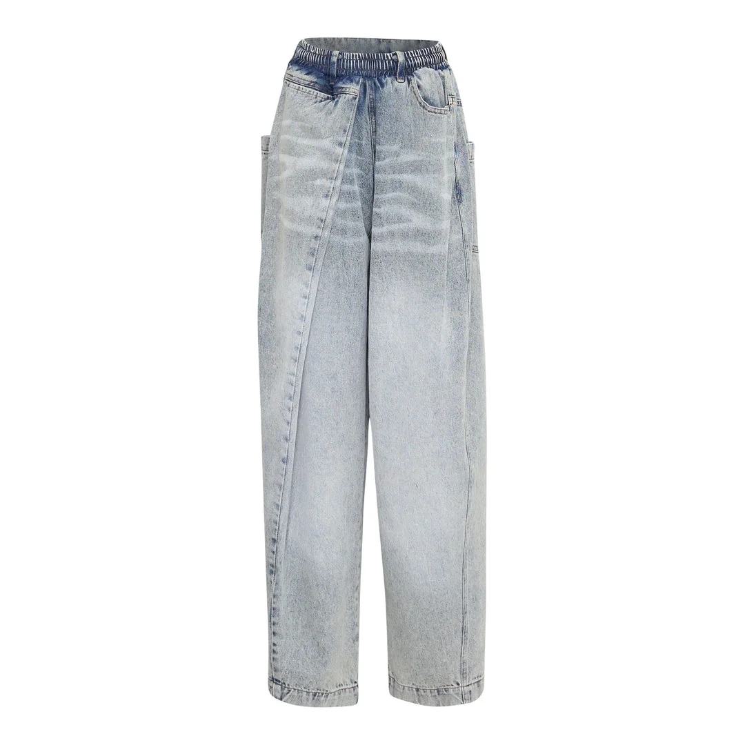 Giant Front-Volume Tuck Jeans - 1