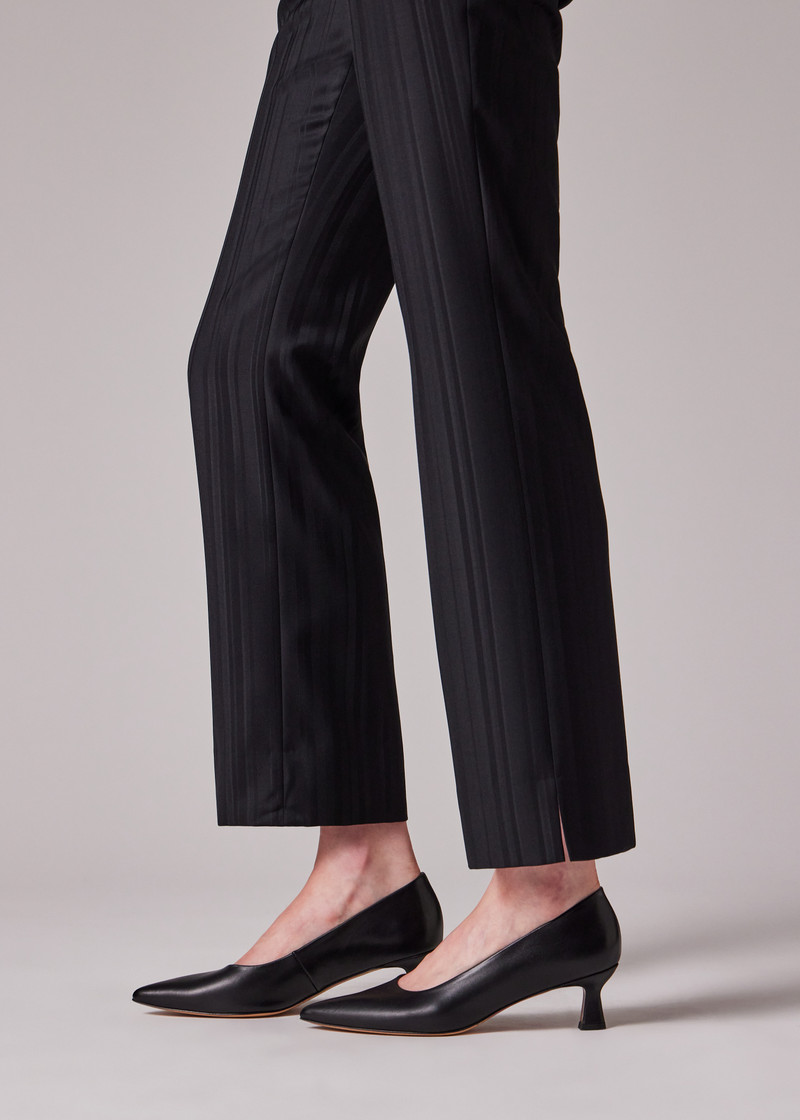 Women's Black 'Tonal Stripe' Tux Trousers 6