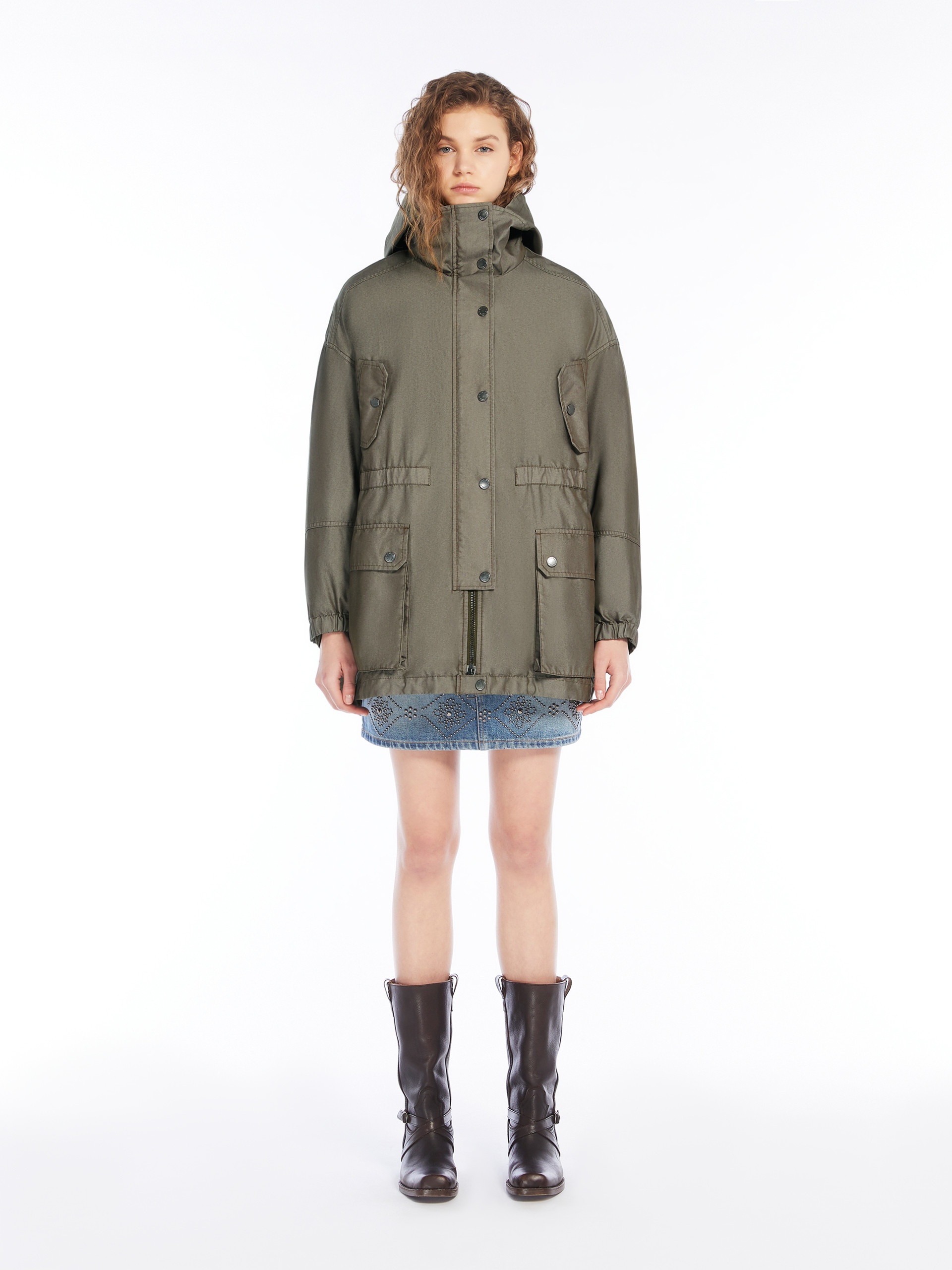 OLINDA Gabardine and technical fabric parka - 3