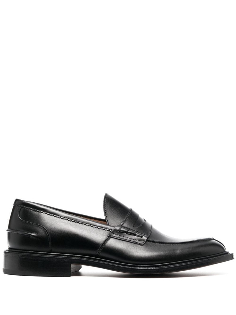 almond toe leather loafers 1