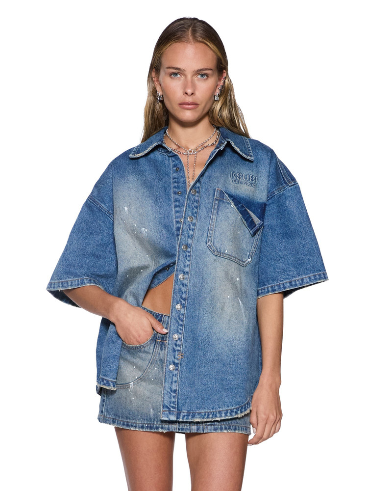 GARAGE DENIM SS SHIRT PAINTER BLUE 1