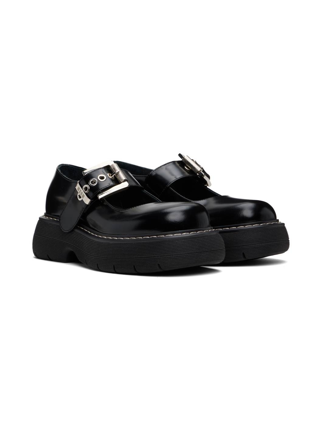 Black Chunky Mary-Jane Loafers - 4