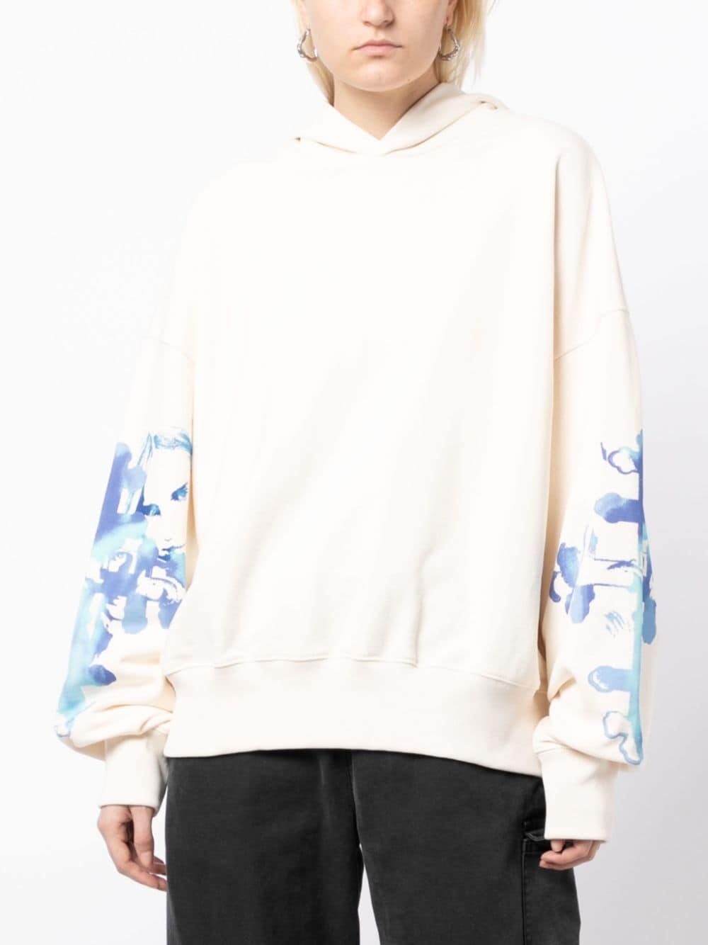 abstract-print cotton hoodie - 3
