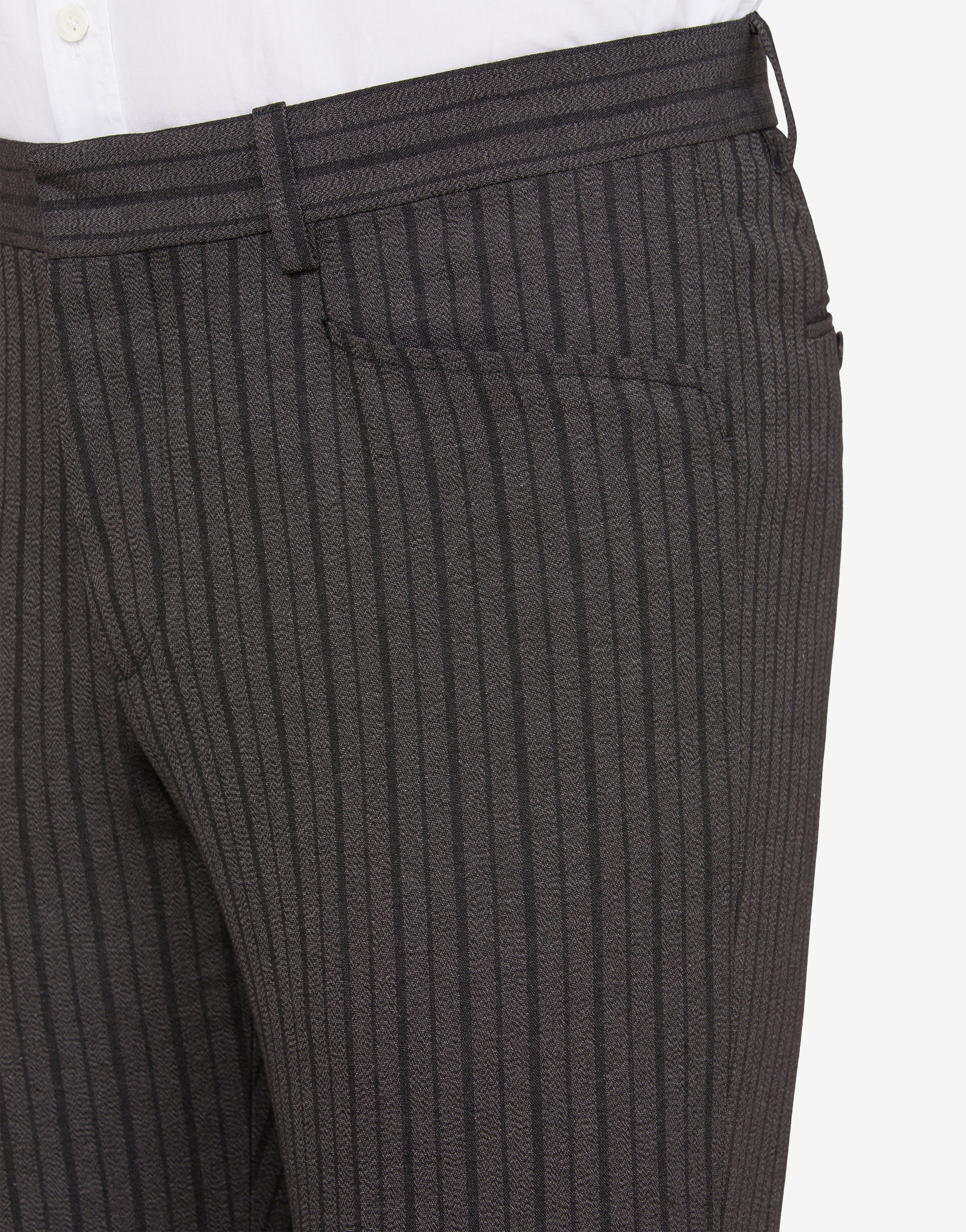 VISCOSE AND WOOL PINSTRIPE TROUSERS - 4