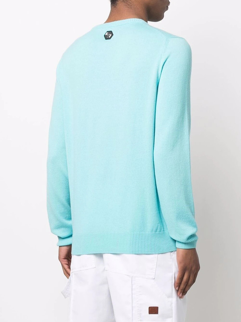 Skull print crewneck sweater 4