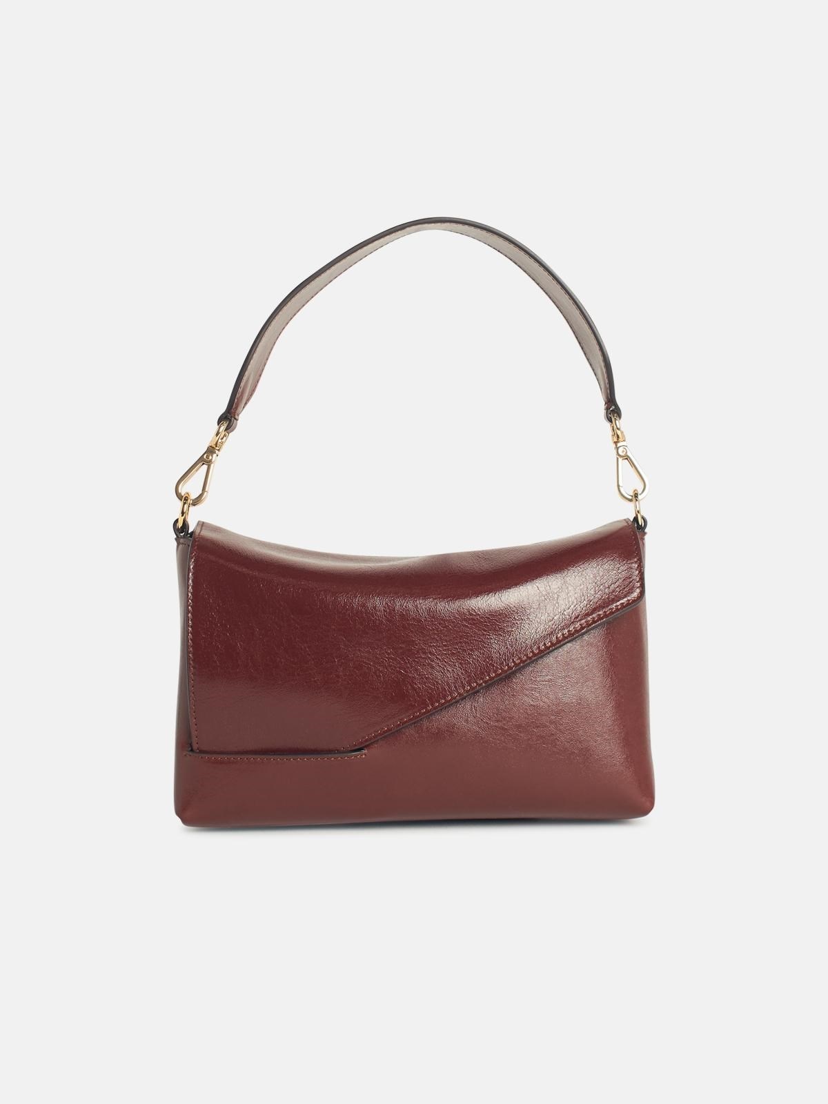 'OSCAR' BURGUNDY LEATHER CROSSBODY BAG - 1