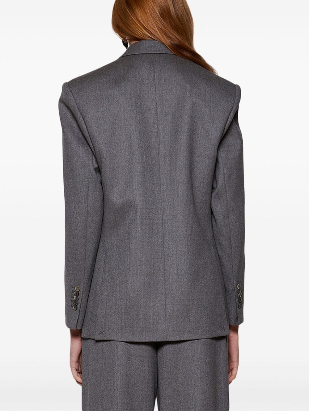 double-breasted virgin wool blazer - 5