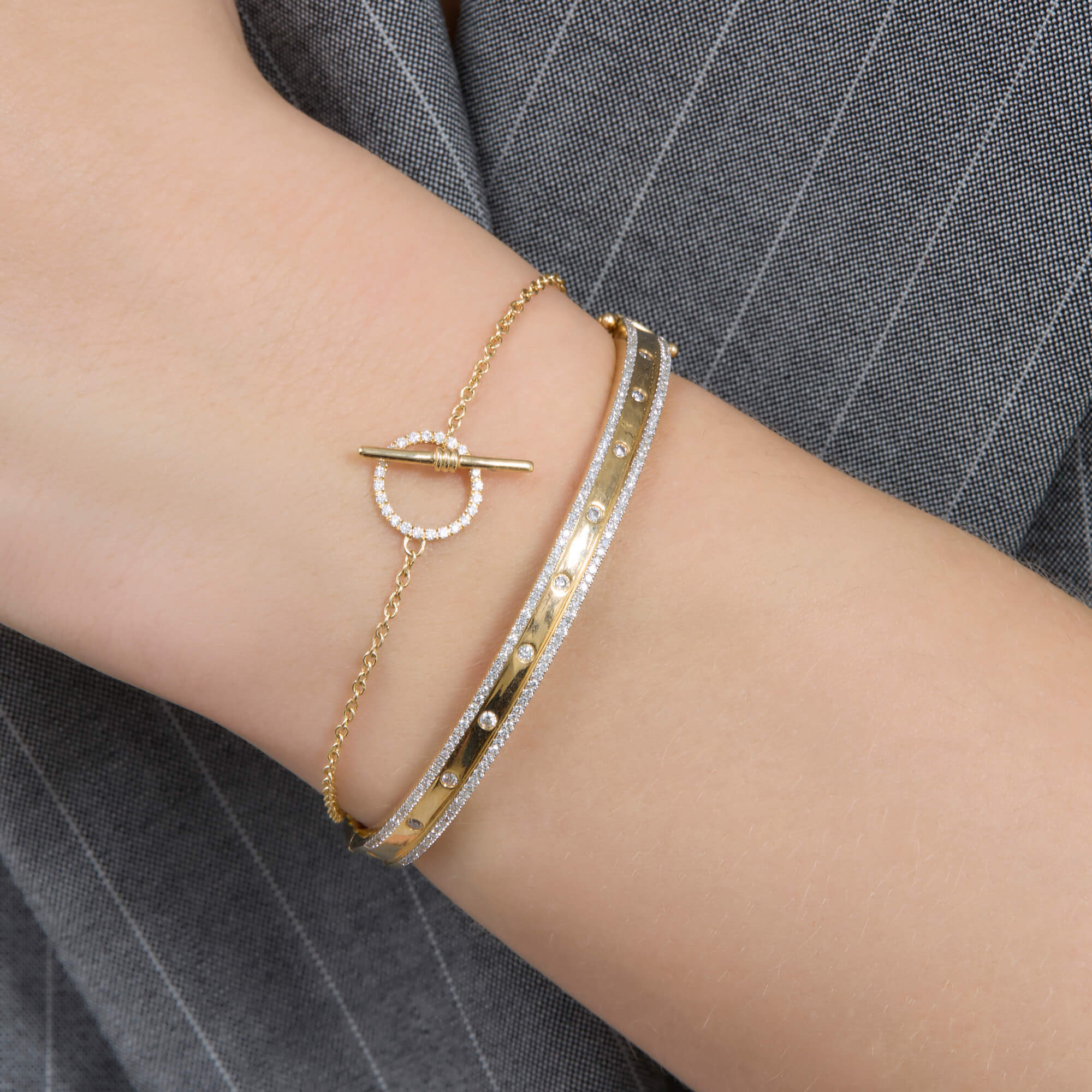 Diamond Toggle Link Bracelet - 5