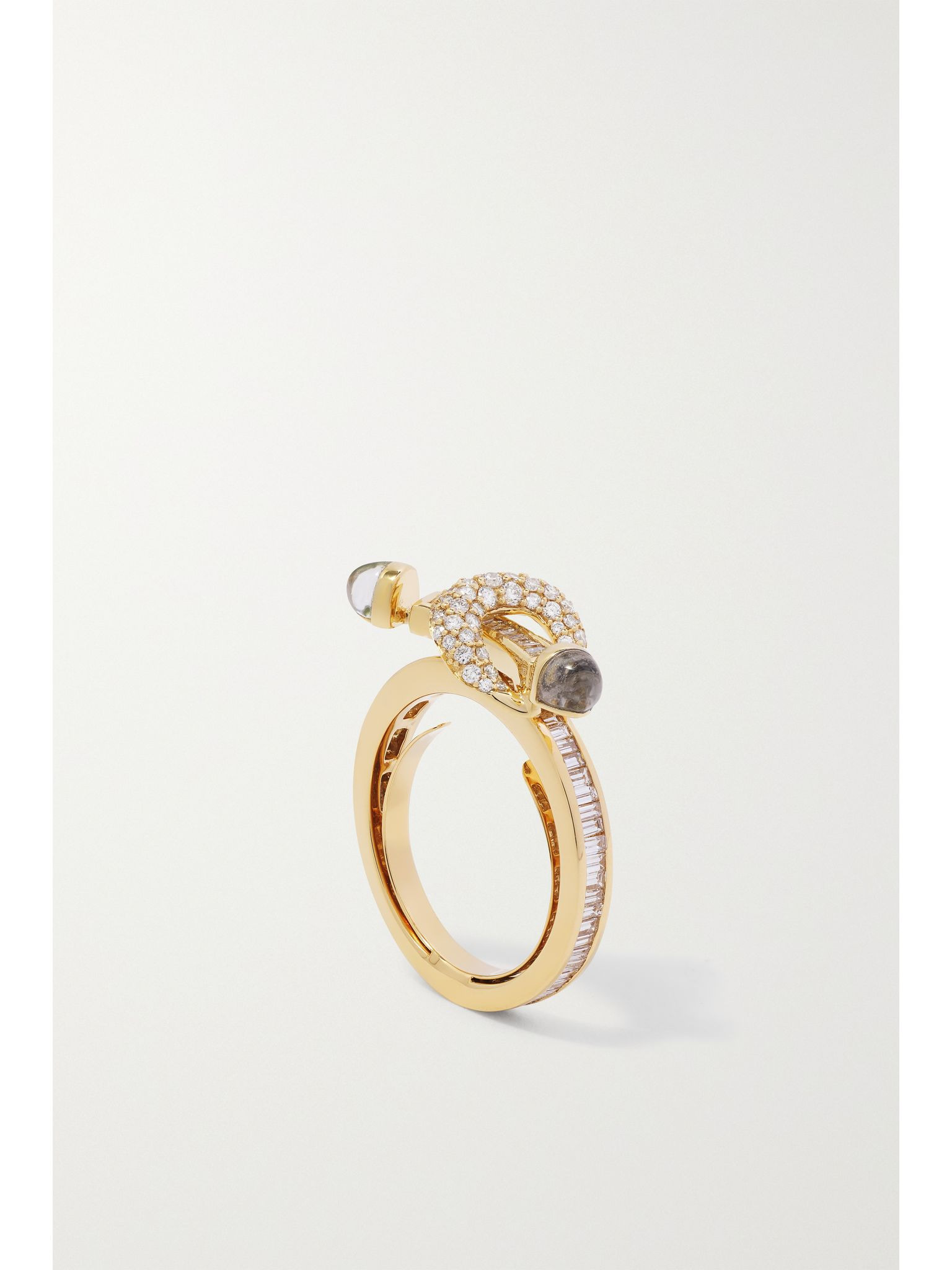 Chakra 18-karat gold, crystal quartz and diamond ring Gold - 5