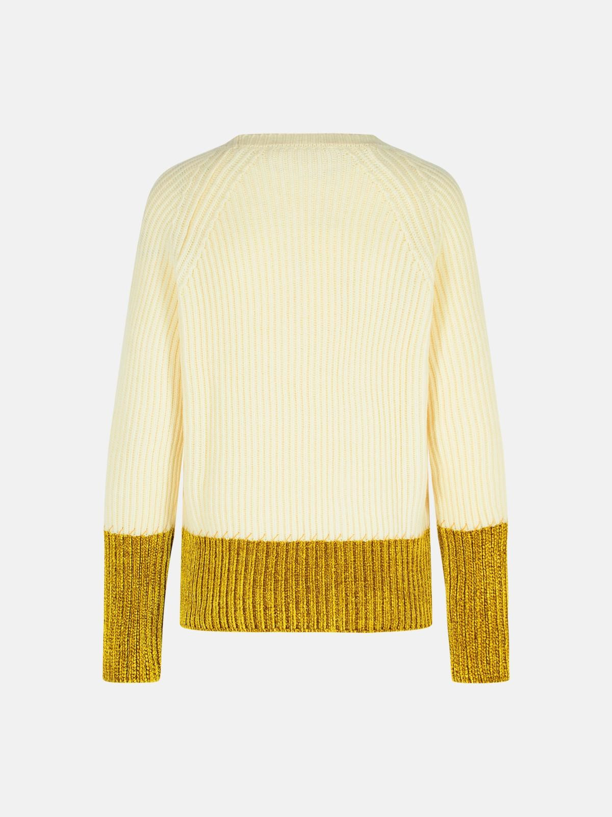 IVORY VIRGIN WOOL SWEATER - 3